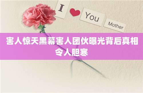 害人惊天黑幕害人团伙曝光背后真相令人胆寒