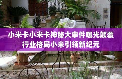 小米卡小米卡神秘大事件曝光颠覆行业格局小米引领新纪元